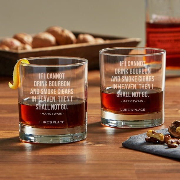 Mark Twain Famous Quote Etched Whiskey Glass Set